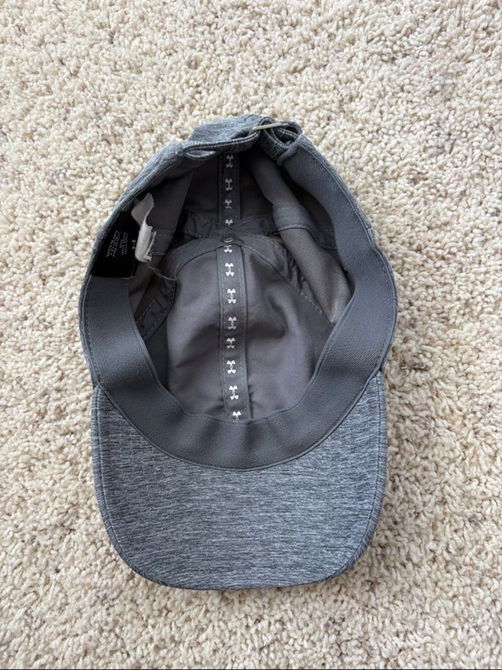 NEW Under Armour Women’s Heather Gray Hat with Mint Teal Logo - Picture 3 of 4